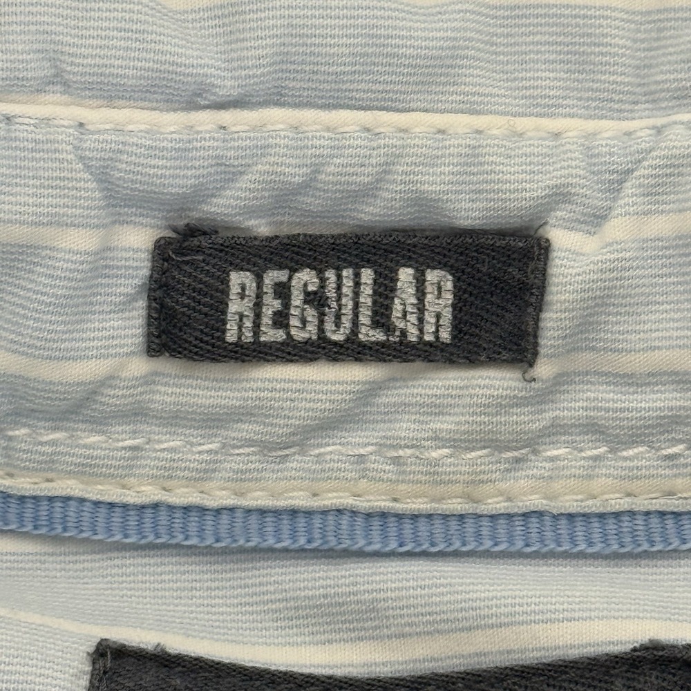 Mens H&M LOGG Striped Long Sleeve Button Front Blue Cotton Shirt Size XL Casual - Picture 8 of 16